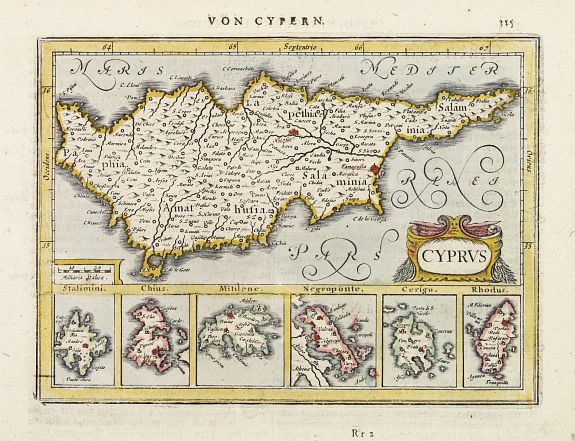 JANSSONIUS,J., Cyprus., antique map, old maps