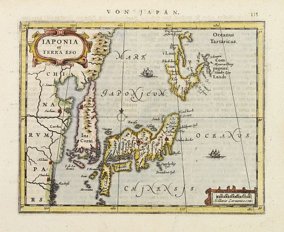 JANSSONIUS,J., Iaponia et Terra Eso., antique map, old maps