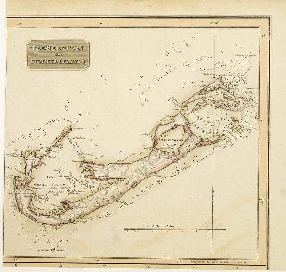 THOMSON,J., The Bermudas or Summer Islands., antique map, old maps