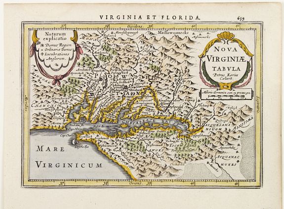 JANSSONIUS,J., Nova Virginiae Tabula.., antique map, old maps