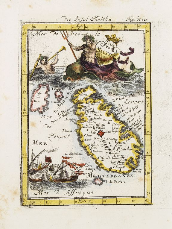 MALLET,A.M., Isle de Malthe., antique map, old maps