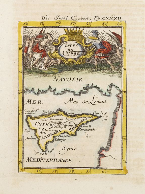 MALLET,A.M., Isles de Cypre., antique map, old maps