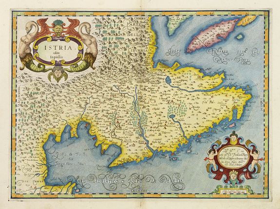 MAGINI, G.A., Istria, olim Iapidia., antique map, old maps