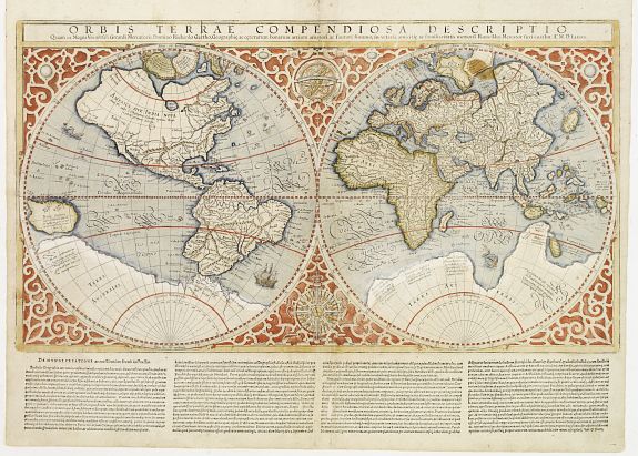 MERCATOR,R., Orbis Terrae Compendiosa Descriptio., antique map, old maps