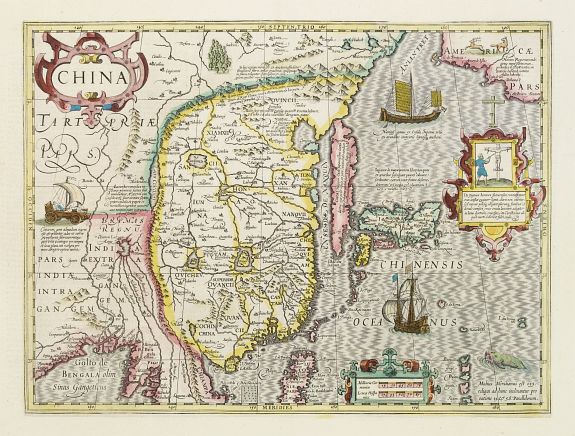 MERCATOR,G./ HONDIUS,J., China., antique map, old maps