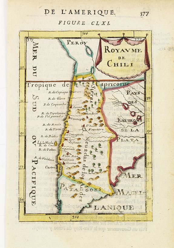 MALLET,A.M., Royaume de Chili., antique map, old maps