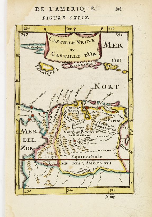 MALLET,A.M., Castille Neuve ou Castille d' Or., antique map, old maps