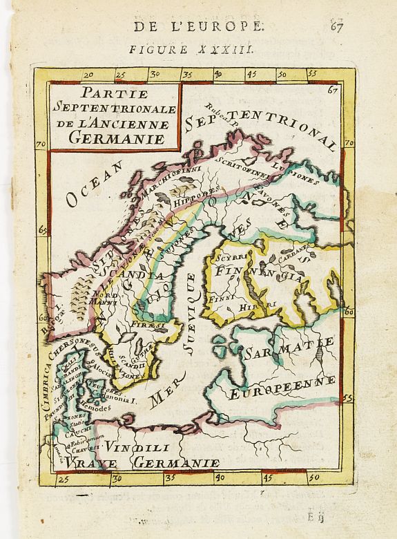 MALLET,A.M., Partie Septentrionale de l'Ancienne Germanie., antique map, old maps