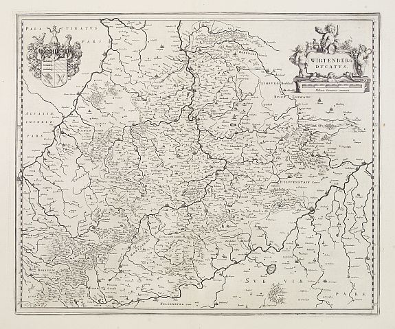 BLAEU,W., Wirtenberg Ducatus, antique map, old maps