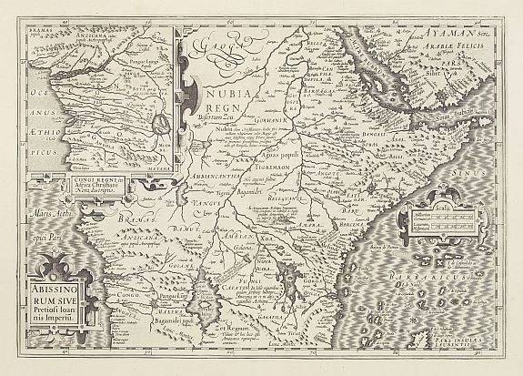 MERCATOR,G./ HONDIUS,J., Abissinorum sive Pretiosi Joannis Imperiu., antique map, old maps