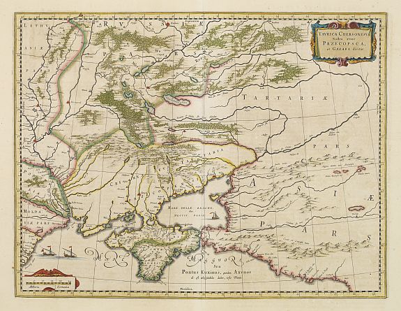 BLAEU,W., Taurica Chersonesus,..Prezecopsca, et Gazara.., antique map, old maps