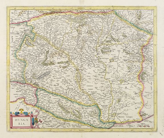 MERCATOR,G./ HONDIUS,J., Hungaria., antique map, old maps