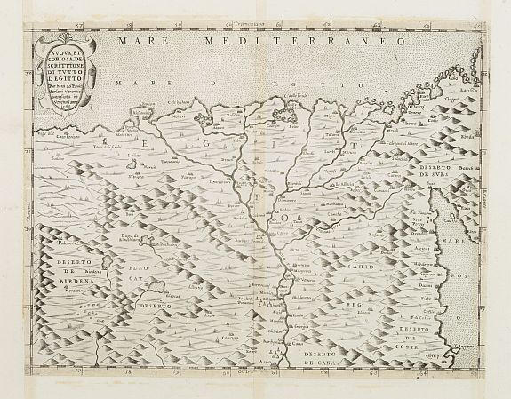 FORLANI,P. / CAMOCIO,G.F., NVOVA, ET / COPIOSA, DE= / SCRITTIONE / DI TVTTO / L'EGITTO / Pur hora da Paulo / Forlani Veronese / intagliata. in / Venetia l'anno / 1566., antique map, old maps