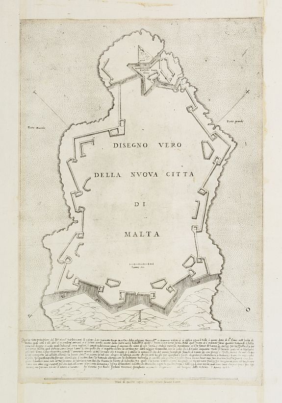 FORLANI,P., DISEGNO VERO DELLA NVOVA CITTA DI MALTA., antique map, old maps