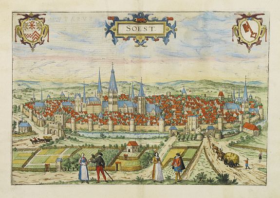 BRAUN,G./ HOGENBERG,F., Soest., antique map, old maps