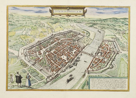 BRAUN,G./ HOGENBERG,F., Civitas Francofordiana Ad Mo:, antique map, old maps
