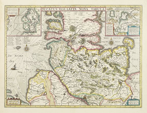HONDIUS, H., Ducatus Holsatiae nova tabula., antique map, old maps