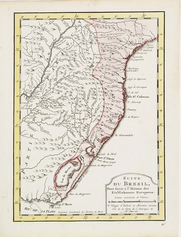 HARREVELT,E.van/ CHANGUION,D.J., Suite du Bresil.., antique map, old maps