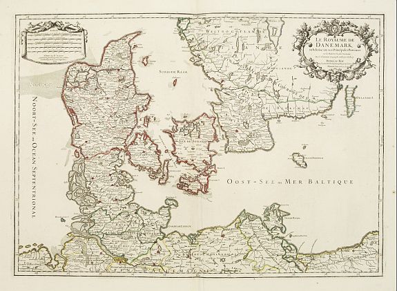 SANSON, N / JAILLOT, A.H., Le Royaume de Danemark subdivisé en ses Principales Provinces.., antique map, old maps
