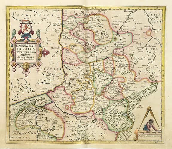 MERCATOR, G. / HONDIUS, J., Limburgensis Ducatus Nova Descriptio., antique map, old maps