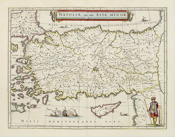 BLAEU, W., Natolia, quae olim Asia minor., antique map, old maps