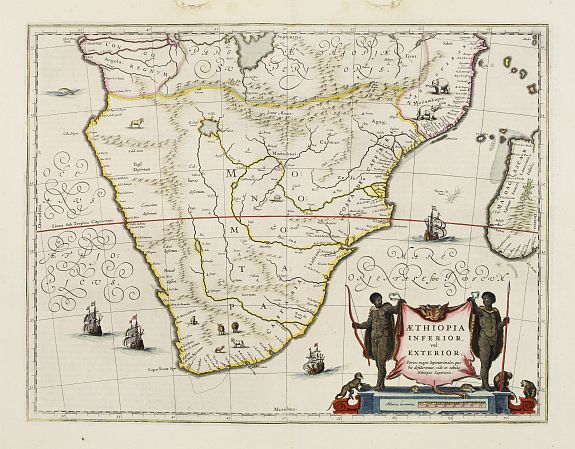 BLAEU, W., Aethiopia inferior, vel exterior., antique map, old maps