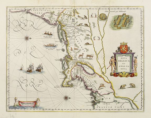 BLAEU, W., Nova Belgica et Anglia Nova., antique map, old maps