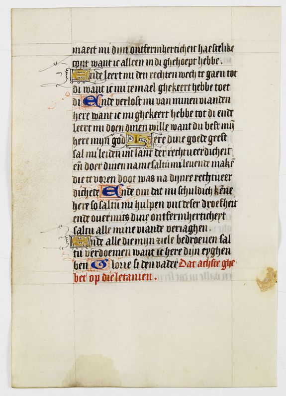 BOOK OF HOURS, Leaf on vellum, from a manuscript book of hours., antique map, old maps