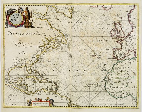 JANSSONIUS,J., Mar del Nort., antique map, old maps