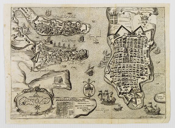 RAIGNIAULD, H., Valletta citta nova dimalta., antique map, old maps