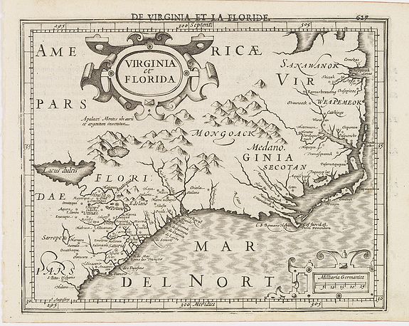 MERCATOR, G./ HONDIUS, J., Virginia et Florida., antique map, old maps
