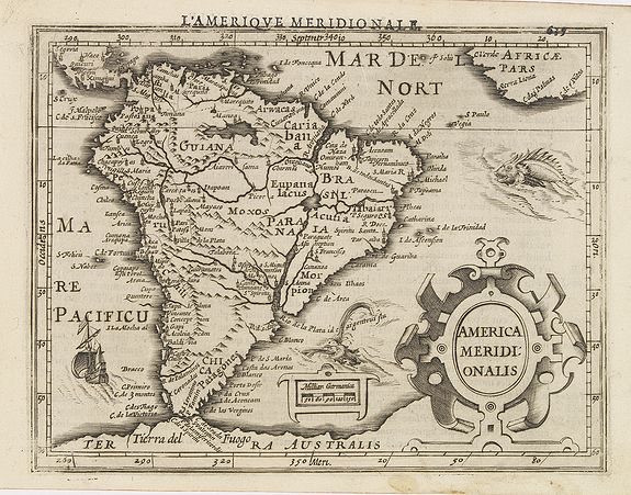 MERCATOR,G./ HONDIUS,J., America Meridi:onalis., antique map, old maps