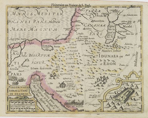 MERCATOR, G. / HONDIUS, J., Peregrinatio Israelitaru In Deserto., antique map, old maps