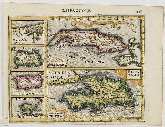 MERCATOR, G. / HONDIUS, J., Cuba Insula. Hispaniola., antique map, old maps