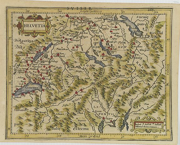 MERCATOR, G. / HONDIUS, J., Helvetia., antique map, old maps