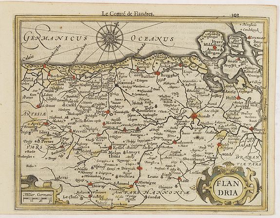 MERCATOR, G. / HONDIUS, J., Flandria., antique map, old maps
