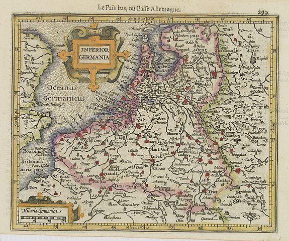 MERCATOR,G./ HONDIUS,J., Inferior Germania., antique map, old maps