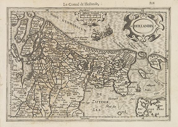 MERCATOR, G./ HONDIUS, J., Hollandia., antique map, old maps
