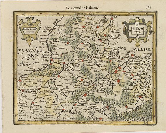 MERCATOR, G. / HONDIUS, J., Hannonia., antique map, old maps