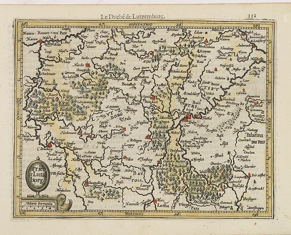 MERCATOR, G./ HONDIUS, J., Trier et Lutzeborg., antique map, old maps