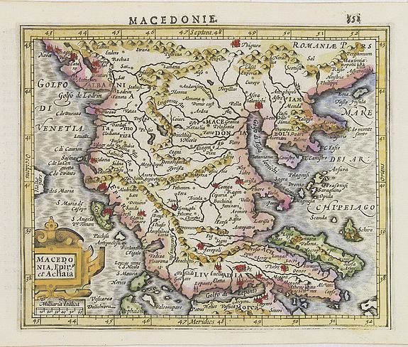 MERCATOR, G./ HONDIUS, J., Macedonia, Epir. et Achaia., antique map, old maps
