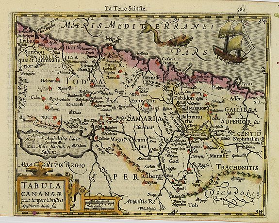 MERCATOR, G. / HONDIUS, J., Tabula Cananae ae prout tempore Christi et Apostolorum divisa fuit., antique map, old maps