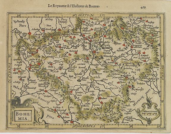 MERCATOR, G. / HONDIUS, J., Bohemia., antique map, old maps