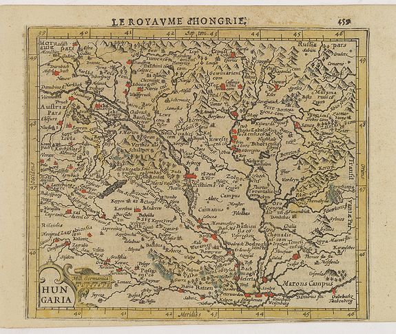 MERCATOR,G./ HONDIUS,J., Hungaria., antique map, old maps