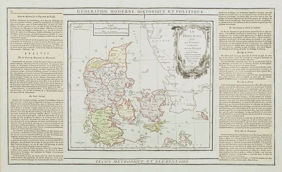 DESNOS/ BRION, Le Danemark divisé par Provinces et Dioceses sous une Métropole.., antique map, old maps