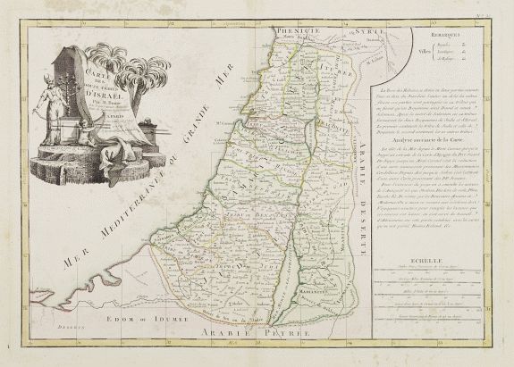LATTRÉ / BONNE, R., Carte des Douze Tribus d'Israel. . ., antique map, old maps