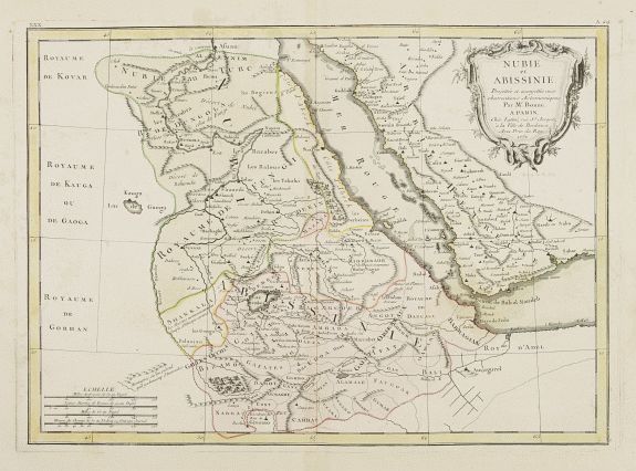 LATTRÉ / BONNE,R., Nubie et Abissinie.., antique map, old maps