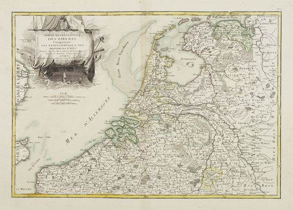 LATTRÉ / JANVIER,Sr., Partie Septentrionale des Pays Bas, Comprenant les Etats Généraux des Provinces Unies.., antique map, old maps