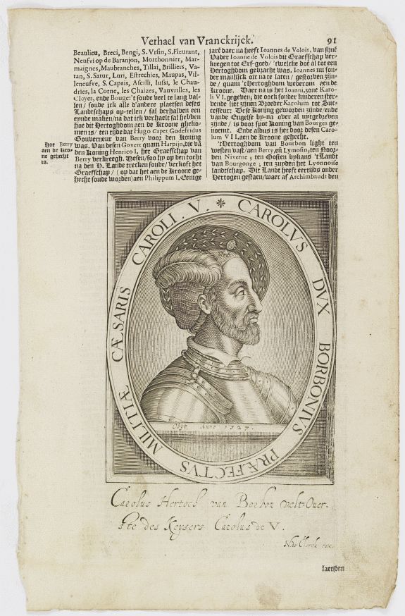 DE CLERCK, N., Carolus Dux Borbonius Praefectus Militiae Caesaris Caroli. V., antique map, old maps