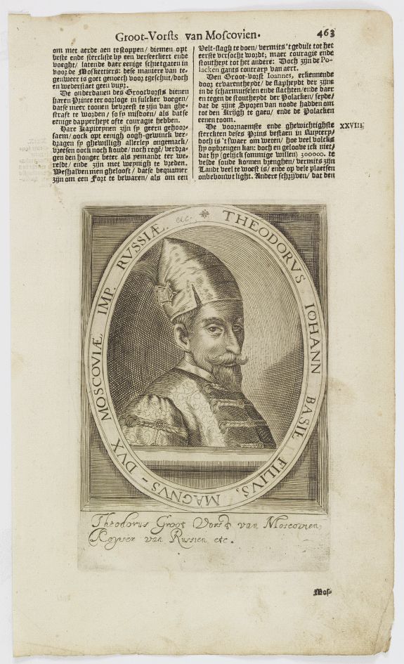 DE CLERCK, N., Theodorus Iohann Basil Filius. Magnus-Dux Moscoviae, Imp. Russiae. etc. / Demetrius Magnus.., antique map, old maps